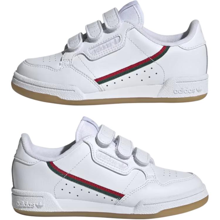 Adidas Originals Continental 80 Leather Comfortable Versatile Durable Non-Slip Low-Top Training Shoes Kids Sneakers White EF3062