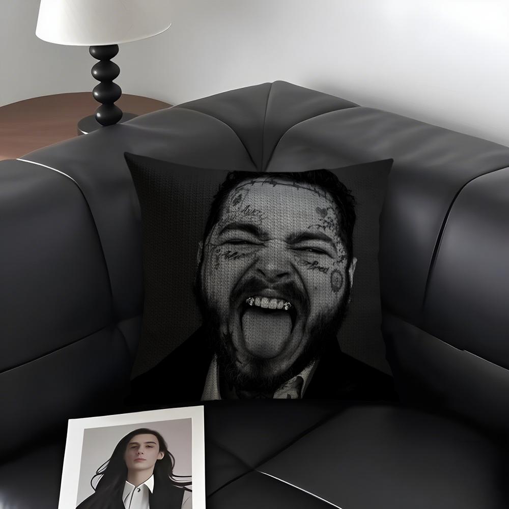 P-Post Malonee Rapper Cushion Cover Natural Linen Organic Fabric Double-Sided Printing Sofa Home Decor Gift Pillow Case