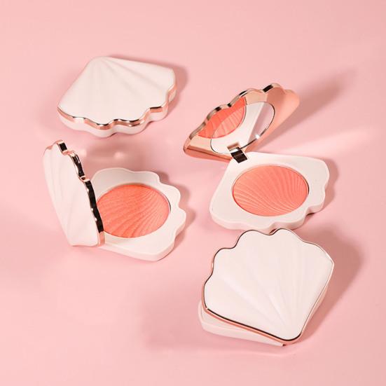 

4 г Стильная палитра румян, не размазывающаяся, осветляет цвет кожи, гладкая в форме ракушки, стойкий эффект, румяна для лица, пудра, косметический аксессуар