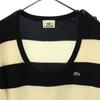 Lacoste Wool Blend Border Pattern Long Sleeve Sweater 44 Knit Women Used