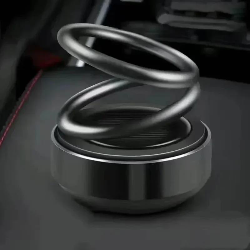 

1PC Car mounted fragrance solar suspension double ring perfume rotating creative jewelry In car fragrance accessories rotating чёрный