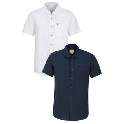 Camicia da Uomo a Maniche Corte in Slub con Texture Cocco (Confezione da 2)