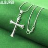 925 Sterling Silver Classic Cross Pendant Necklace Fashion Wedding Jewelry