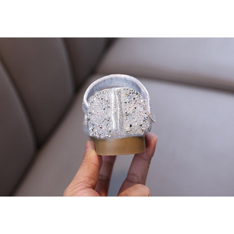 Spring-autumn new style ladylike baby girl girls' princess rhinestone flat shoes, leather shoes, dance performance shoes