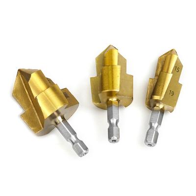 Step Drill Bit Set for Expansion Repair Hole Drill Bit Water Pipe with 1/4Inch Hex Shank 20/25/32mm Hole Opening