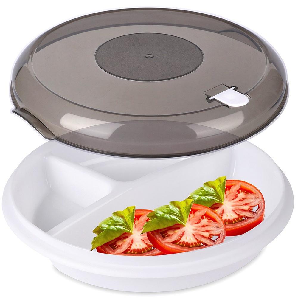Microwave Container Microwave Divided Plate for Warming Food