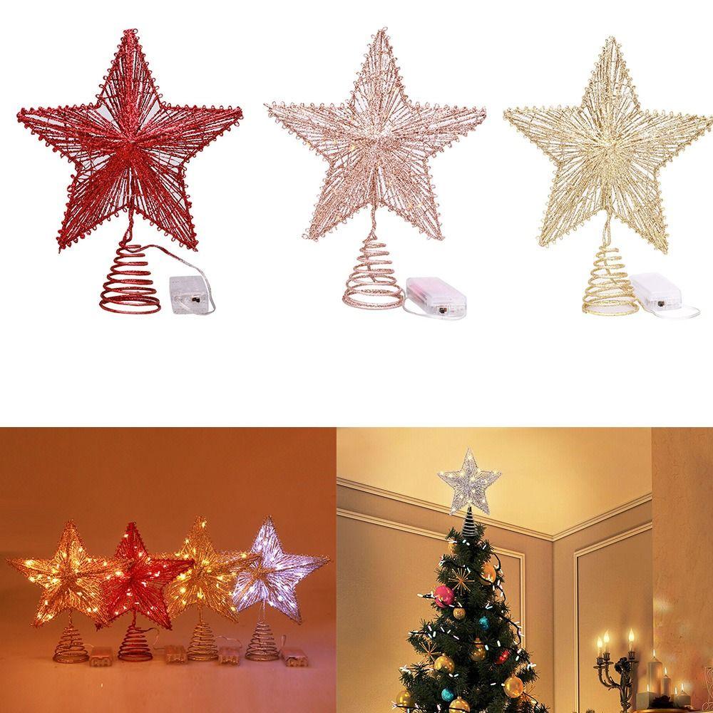 

Рождественская елка Верхняя звезда Светодиодные светоизлучающие звезды Елочные украшения Рождественские украшения