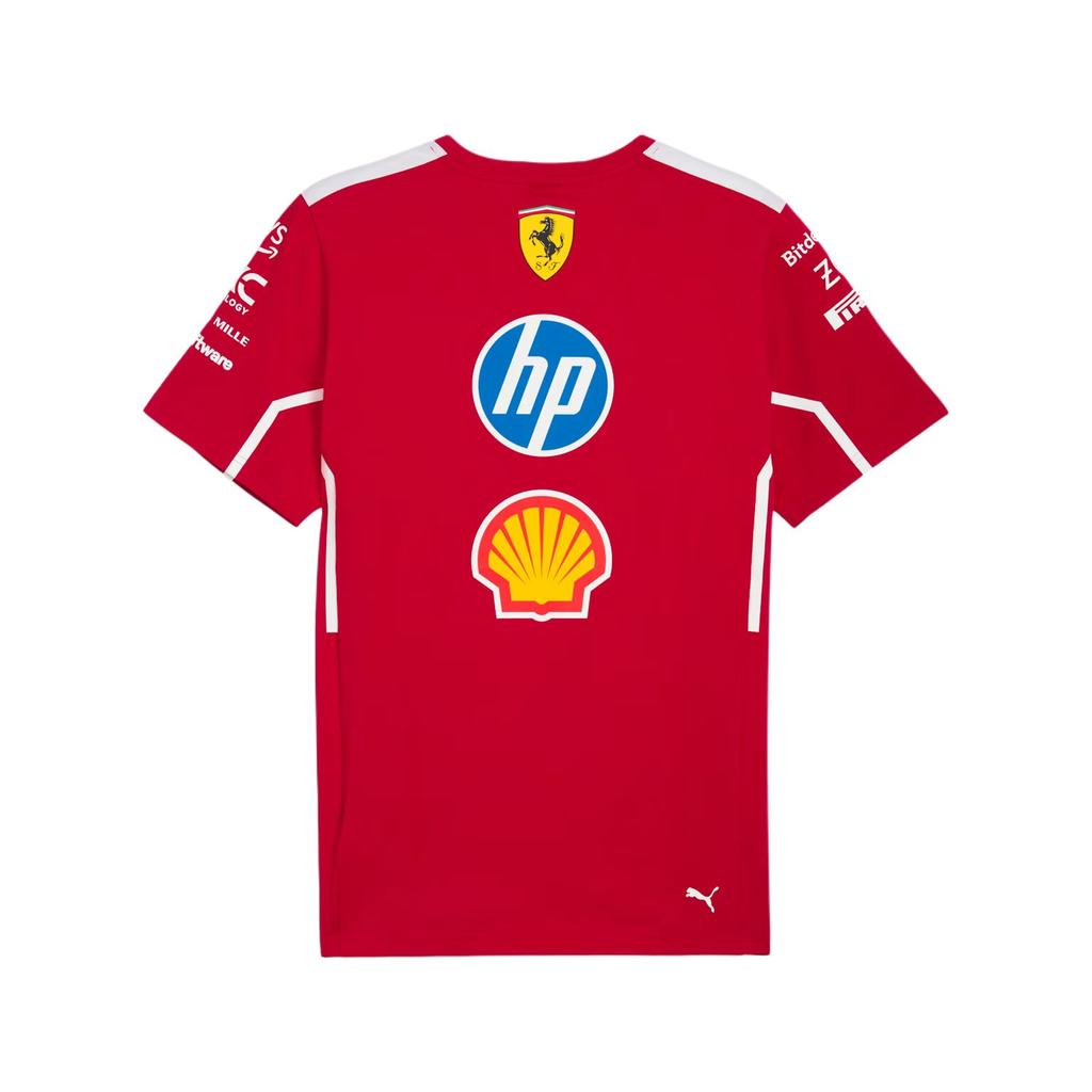 Puma X Ferrari Collaboration Scuderia Team HP 2025 Copy Series Comfortable Crew Neck Pullover Short Sleeve T-Shirt Men T-Shirts Deep-Cherry 76394501