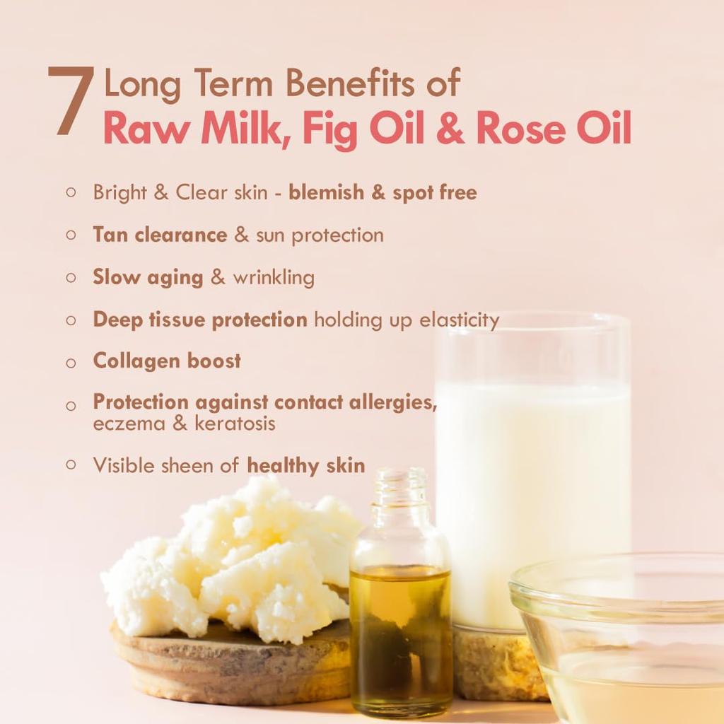 Nat Habit Fresh Whipped Body Lotion, Fig Rose PrimaLight Fresh Malai Lotion, For Skin Brightening & 24HR Moisture Protection, 250 Ml (Pack of 1)