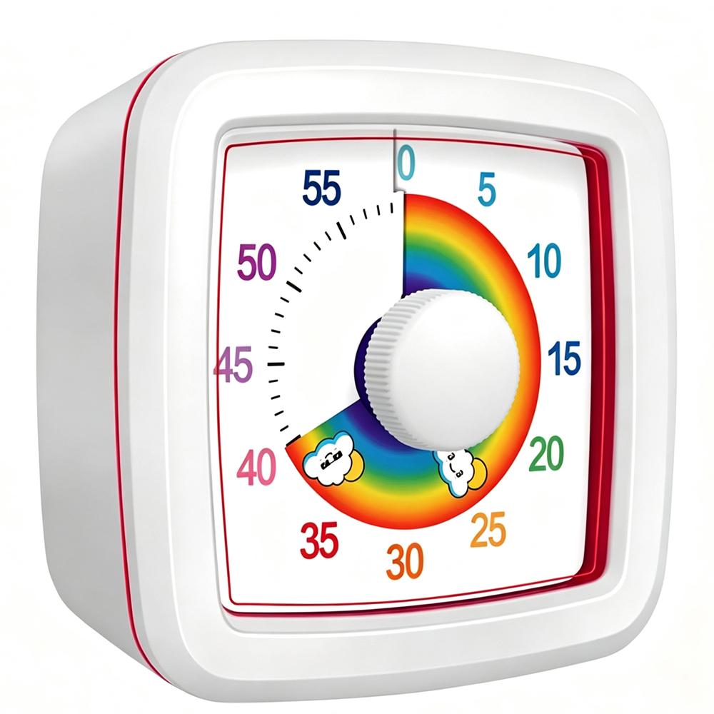 Rainbow Visual Timer for Kids 60-Minute Silent Countdown Visual Time Management Clock for Homework Reading Classroom Kitchen3