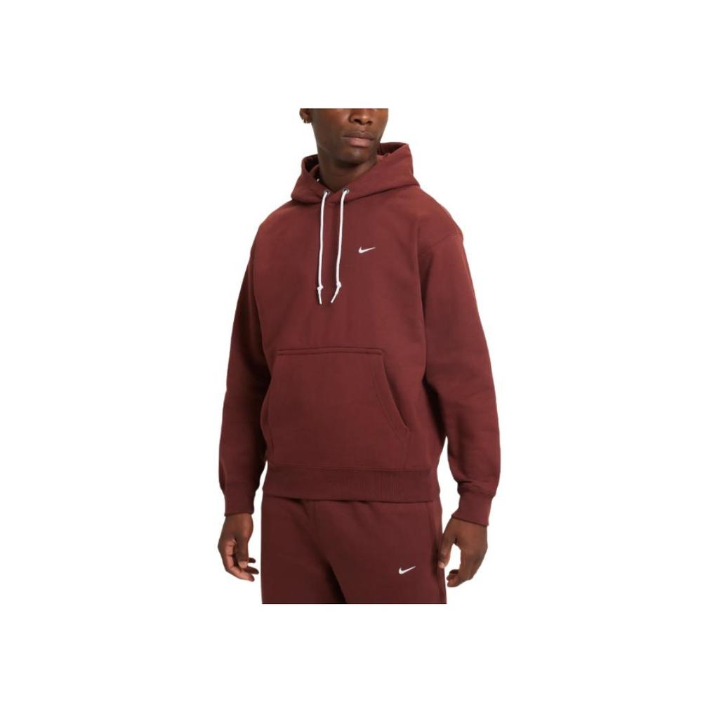 Nike Solo Swoosh Solid Color Casual Hoodie Comfortable Long Sleeve Sweatshirt Men Hoodies Brown DX1355-231