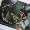 Серебряное колье с натуральным жемчугом барочным, вес изделия 13,1 гр (2184997)