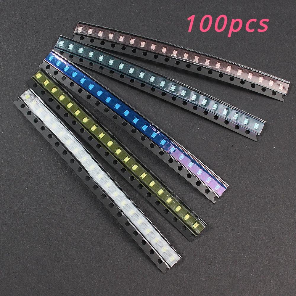 100pcs/set 0603 0805 1206 1210 5050 5730 SMD LED Kit Miniature LED Red White Yellow Green Blue Light Emitting Diode