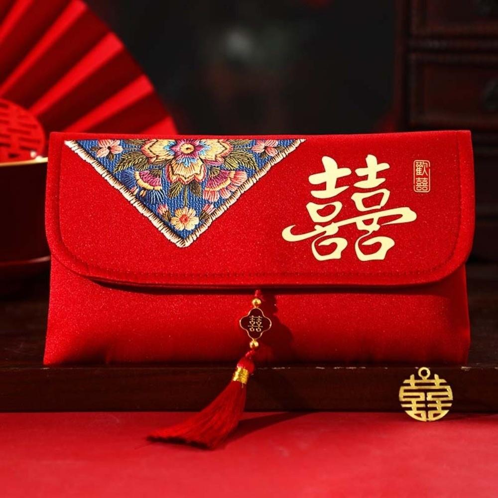 Brocade Cloth Tassel Brocade Red Envelope New Year Money Bag  Chinese Wedding