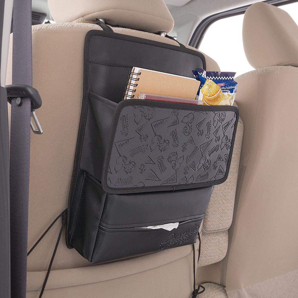 BONFORM Car Seatback Storage Snoopy Cheer Pocket, Design, 235x29cm, Black, 7259-08BK