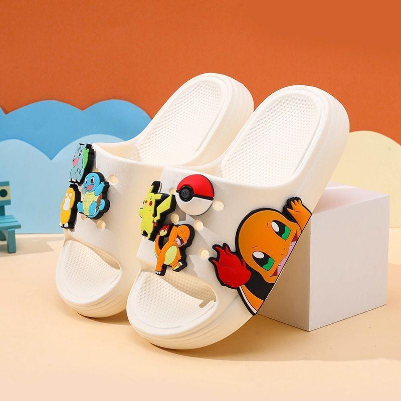 Entzückende Pokémon-Themen-Kinder-Flip-Flops Weiches Eva Indoor Outdoor Rutschfestes Schuhwerk In Verschiedenen Farben