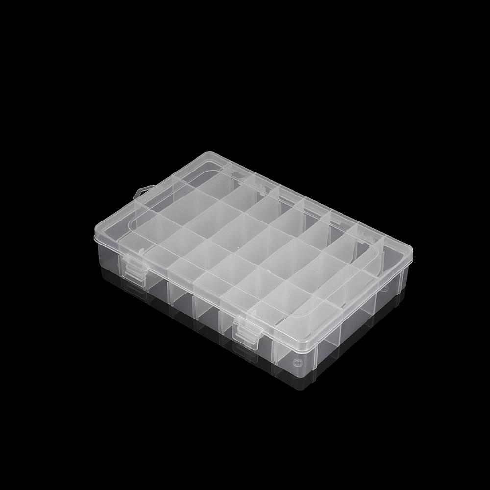 

24 Grids Adjustable Plastic Jewelry Beads Accessories Storage Boxs Case Jewelry Display Beads Earring Making Organizer Container белый