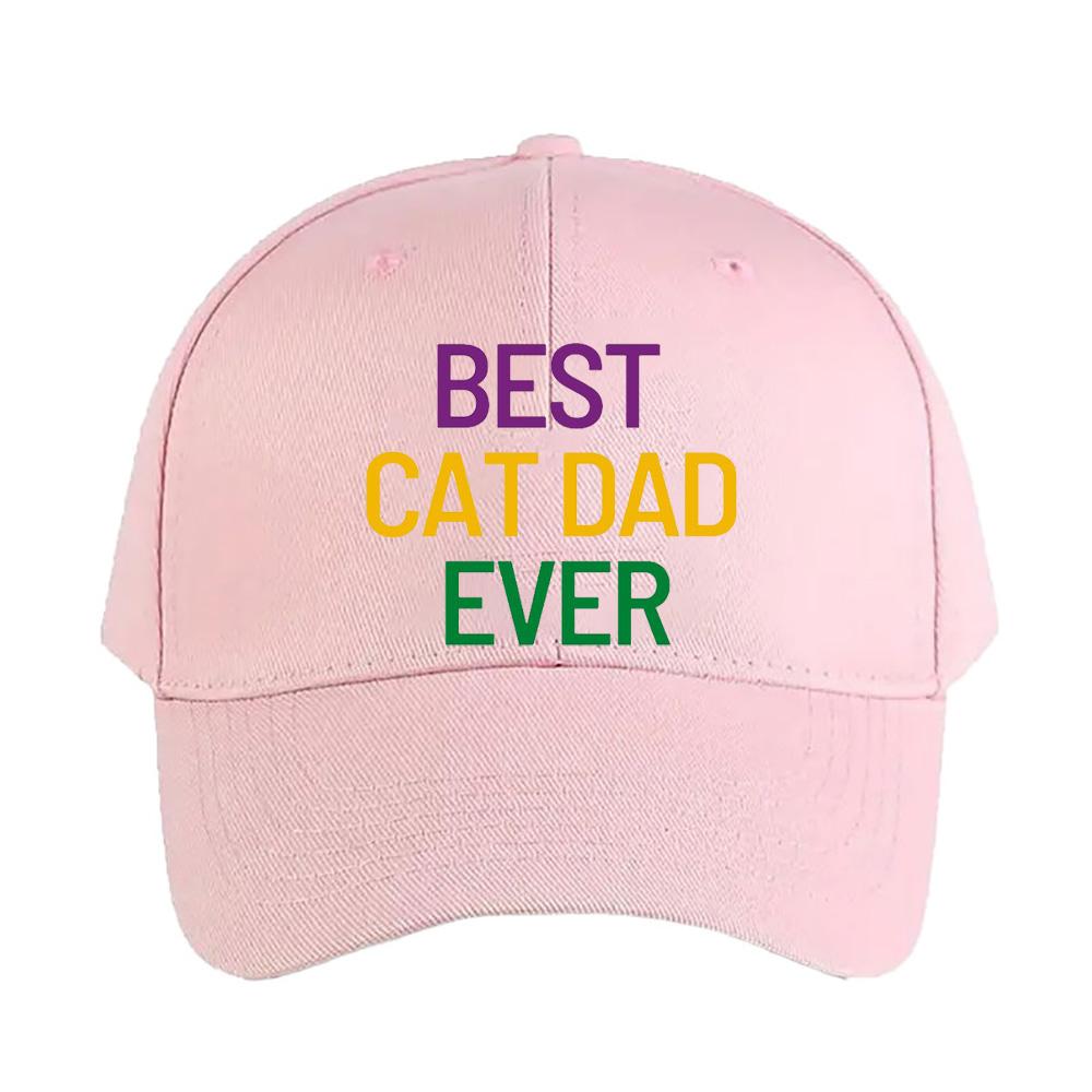 Best Cat Dad Ever Woman Man Baseball Cap Adult Adjustable with Curved Brim Hiking Fishing Hat Trucker Cap Street Fashion
