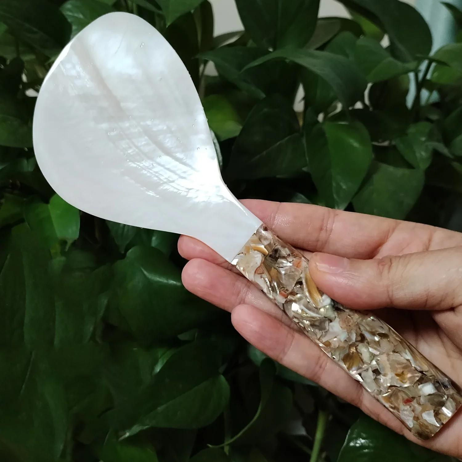 

Ложка для риса из перламутра, натуральная ракушка, лопатка для риса, термостойкая ложка для рисоварки, совок-швабра для домашней кухонной утвари (As shown-25550)-