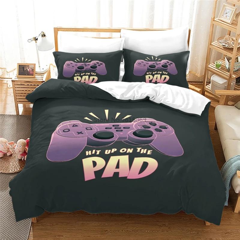 Black Games Gamepad Bedding Set Digital Printing Duvet Cover Set with Pillowcases Europe/Australia/USA Twin Full Queen King Size