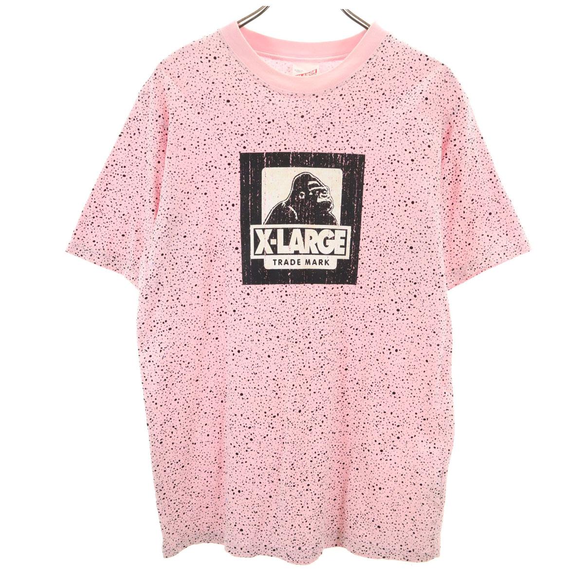 

XLARGE Overall handle Short sleeve T-shirt L pink Men s Used