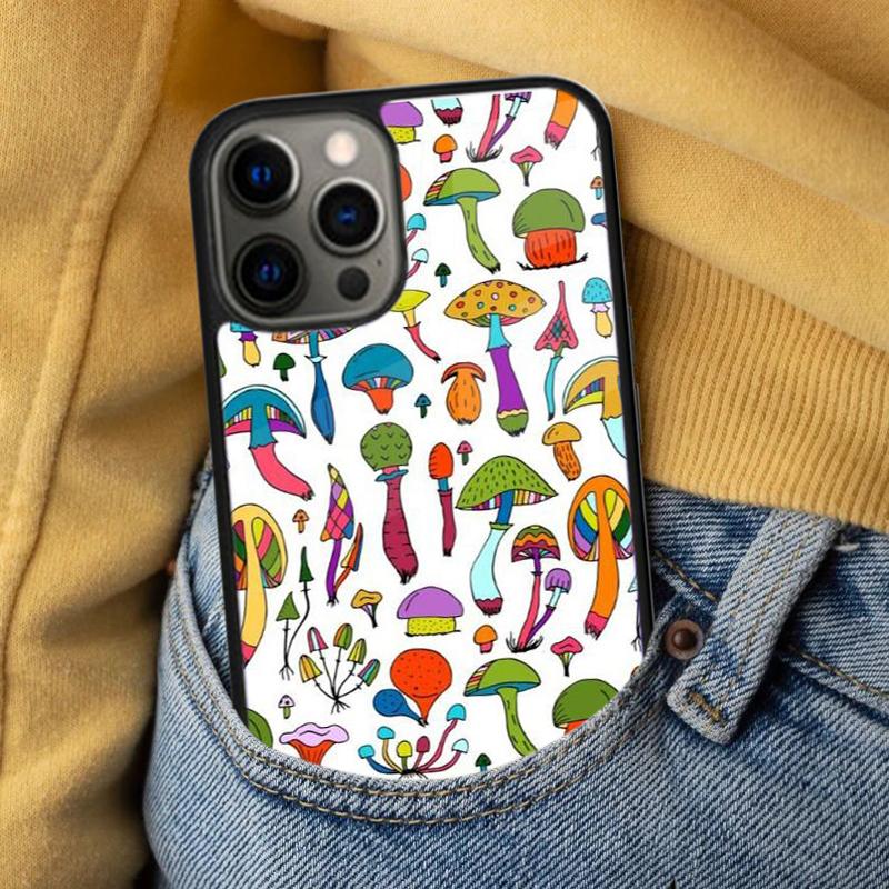 Mushroom Soft Phone Case for iPhone 17 Air 16e Pro max 15 Pro 13 14 Plus 11 12 MagSafe Magnetic Coque