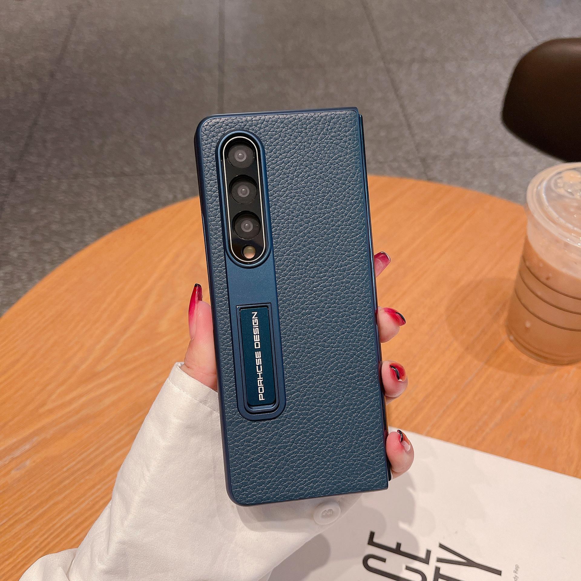 

Huawei MateX5 Phone Case Foldable Screen with Lychee Leather Texture, Samsung ZFold4 Full Package MagicVS2 Hard Case Xiaomi MiXFold3 синий