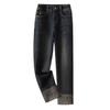 Women's Slimming Thicken Straight-Leg Nine-Point Cigarette Jeans - Autumn/Winter 2024 Edition
