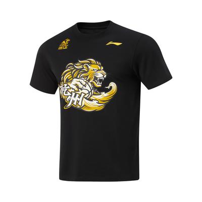 Li Ning Cba Zhejiang Dongyang Guangyao Team Professional Basketball Series Letter Pattern Comfortable Round Neck Short Sleeve T-Shirt AHSUB73-1