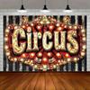 Circus Retro Light Bulb Logo Themed Banner Decoration Background Cloth, Birthday Party, Home Decoration Photography Background