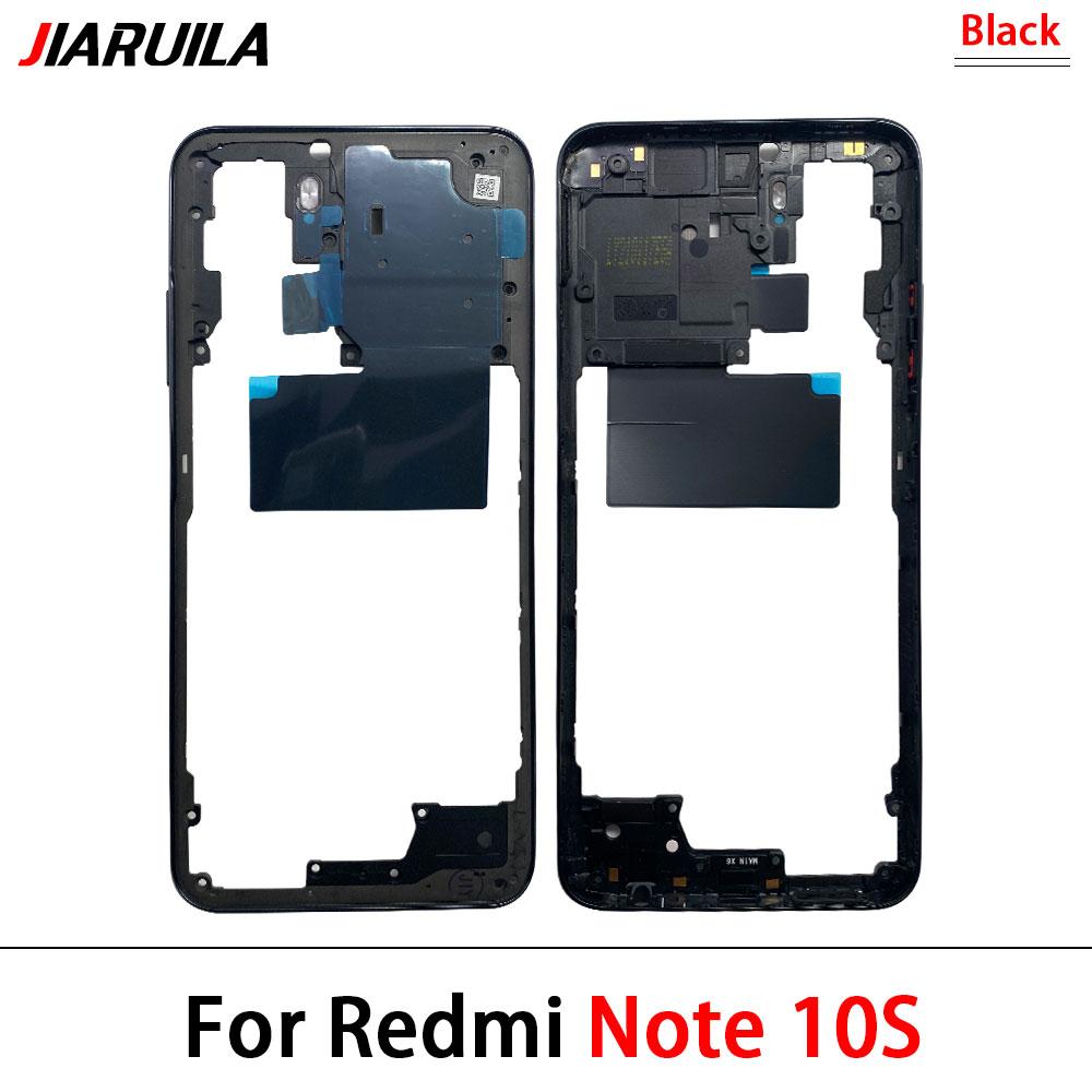 Tested For Xiaomi Redmi Note 10S 10 4G 5G Housing Middle Frame Case Middle Frame Bezel Plate Replacement Parts With Side Key
