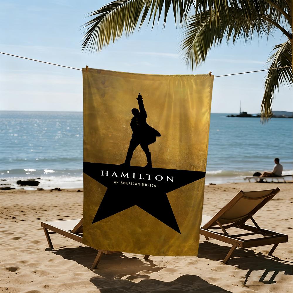 H-Hamilton-N LOGO Towel Beach Quick Dry Soft Pool Towels Gift for Travel Gym Shower Camping sports