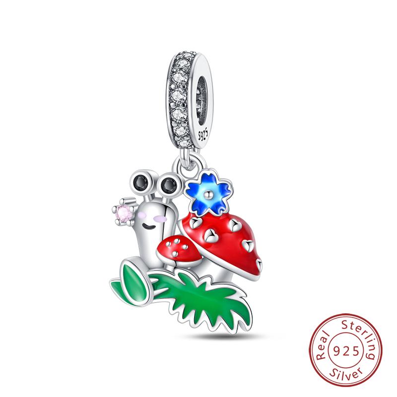 Nightglow Star Moon Pendants Fit Qikaola Bracelets Copper Creative Garden Mushroom Snail Clover Charms Diy Jewelry