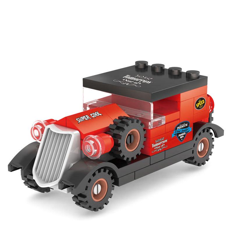 Police Vintage And Cars Assembled Building Block Models Ornament Children Toys