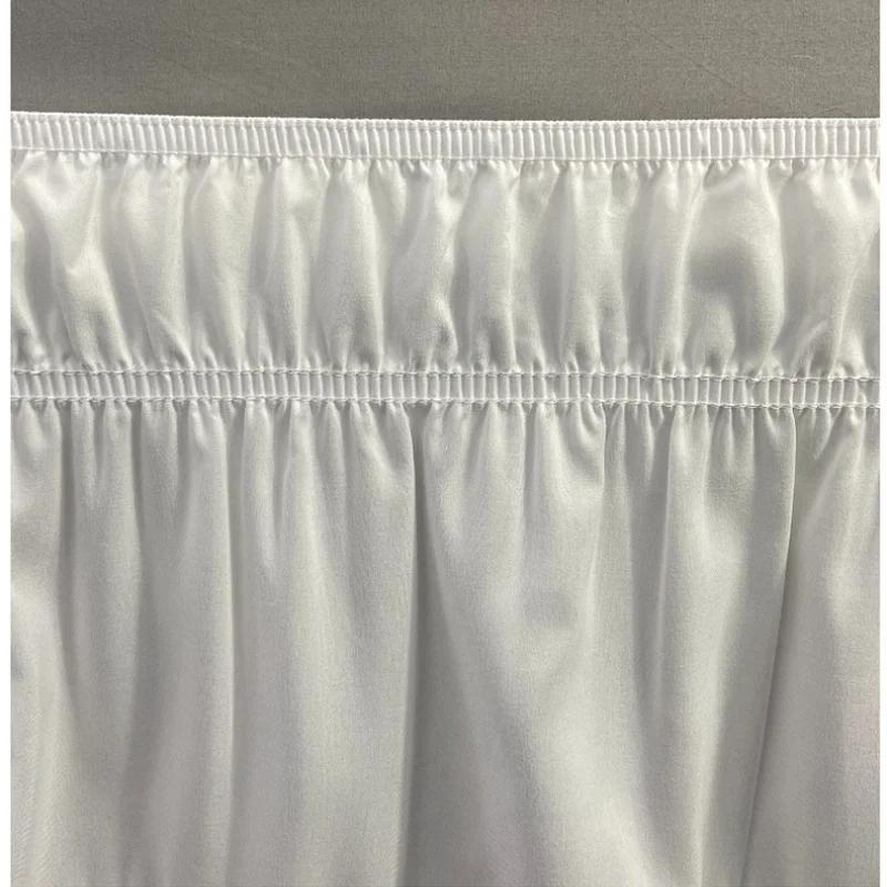 White Elegant Embroidery Craft Wrap Around Crochet Ruffles Lace Bed Skirt with Adjustable Belts-Room Decor-15 Inch High