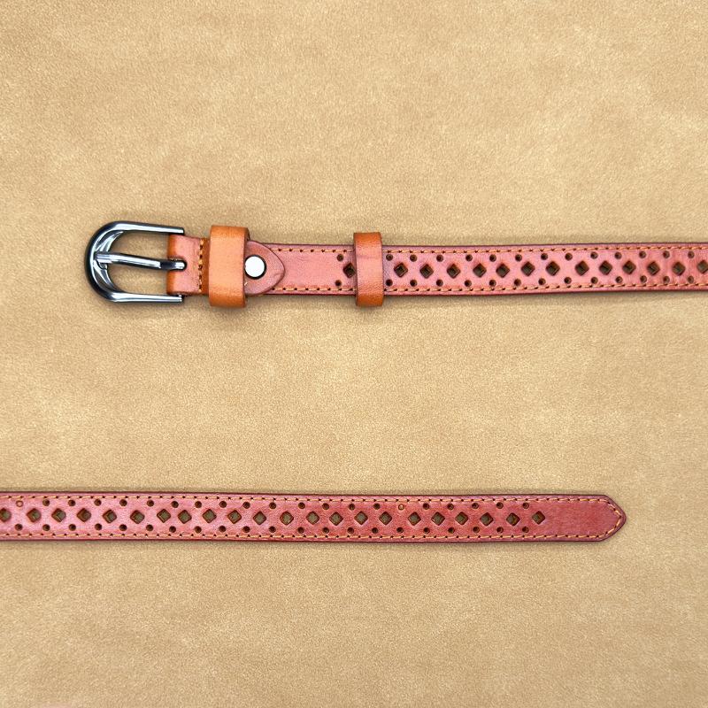 Women's Hollow Leather Belt Women's Casual Versatile Cowhide Belt