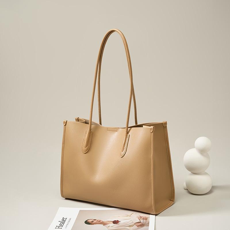 Genuine leather women's bags niche soft leather tote bags new versatile high-end large-capacity cowhide shoulder bags large bags