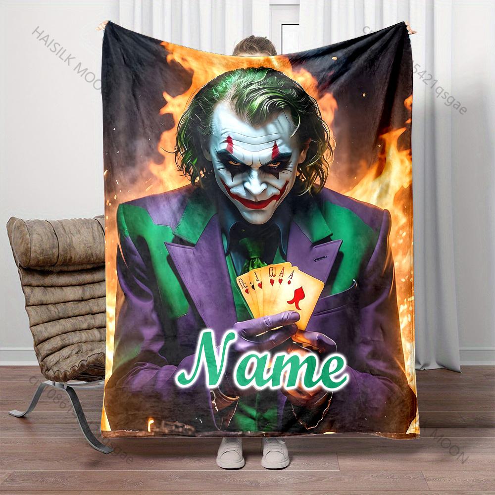 17 Style Custom Name Blanket Joker Movie Printed Blanket Soft And Warm Bedding For Bed Sofa Outdoor Travel Cover Blanket Gifts