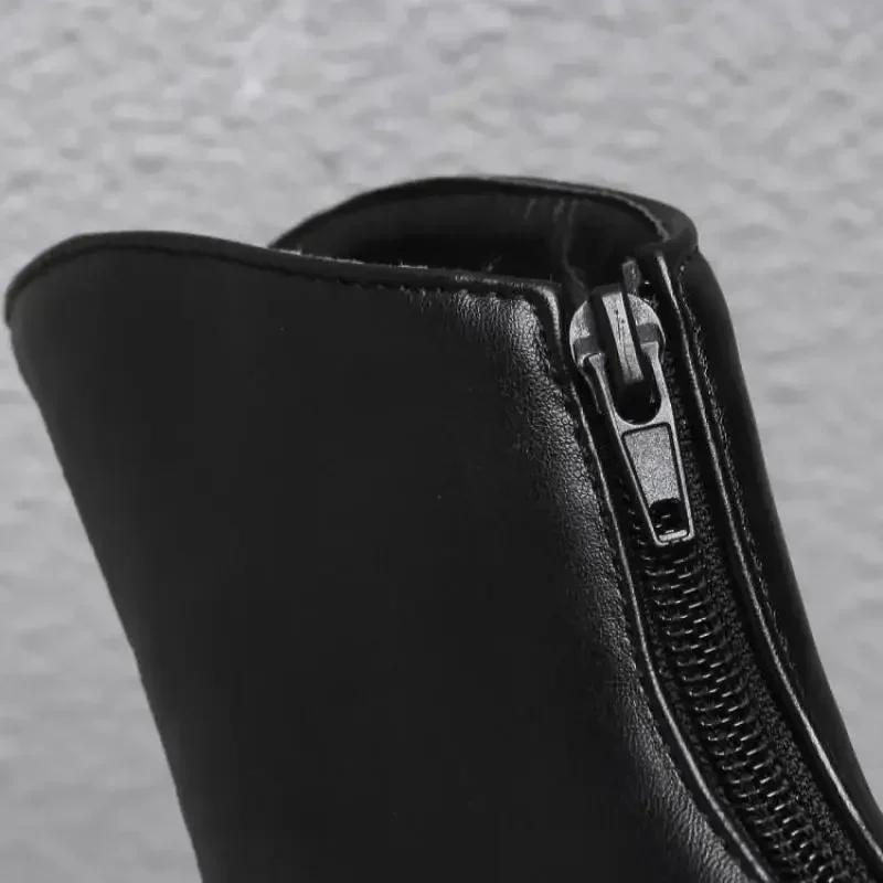 Fashion Size 34-48 Sexy Shoe 12cm High Heel Women Black Sexy Point Toe Ankle Boots Autumn Dress Shoes