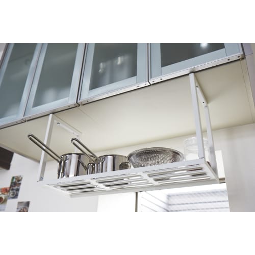 Yamazaki Under-Cabinet Storage Shelf with Plate, White, 3531