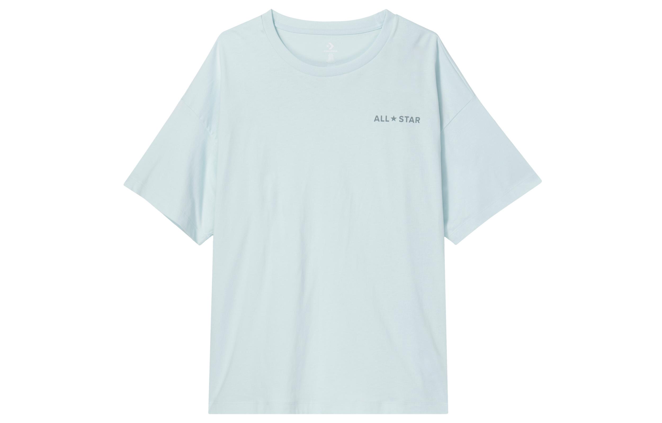 Converse T Shirts Women s Blue Crew Neck Moderate Other 10023936-A06 XXL