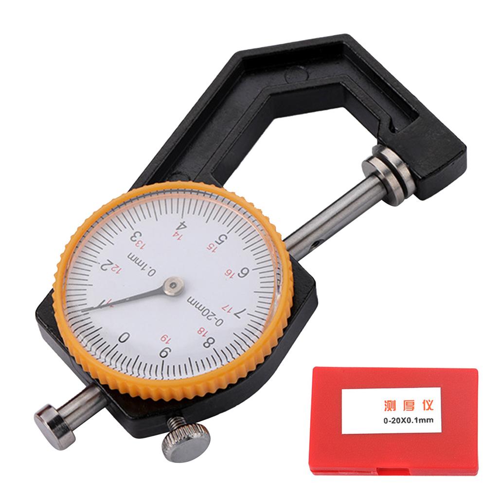 Thickness Gauge 0-20mm Ranges Dials Indicator for Jewelers Technicians Leather and Cloth Measurement with 0.1mm Accuracy