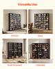 Media Storage Cabinet, 8-Tier DVD Shelf Organizer, 142 X 22 X 130 Cm Multimedia Storage Organizer for CDs, DVDs, Books & Games, CD Shelf for Living