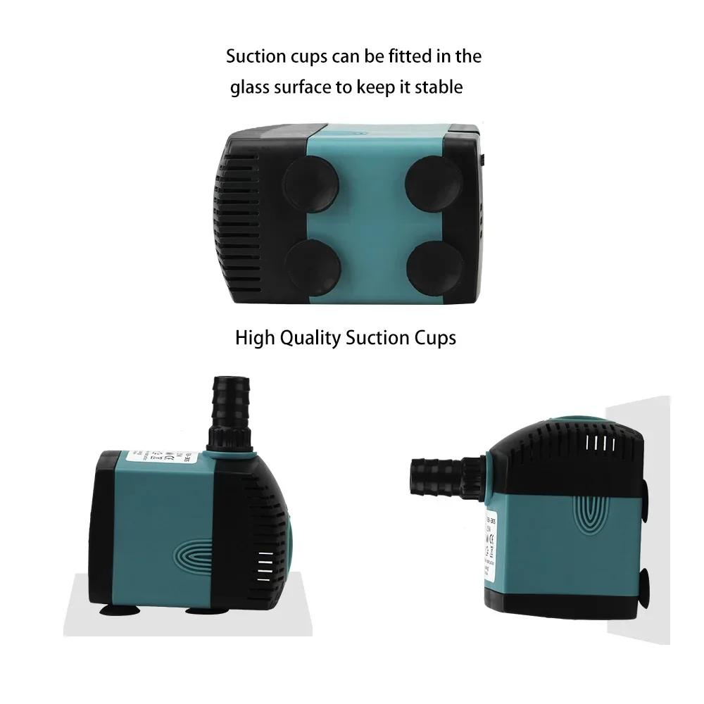 Pompa per Acquario UE 3/10/25W Spina Fontana per Acquario Pompa Acqua Sommergibile Ultra Silenziosa Filtro Laghetto per Pesci con Ventose