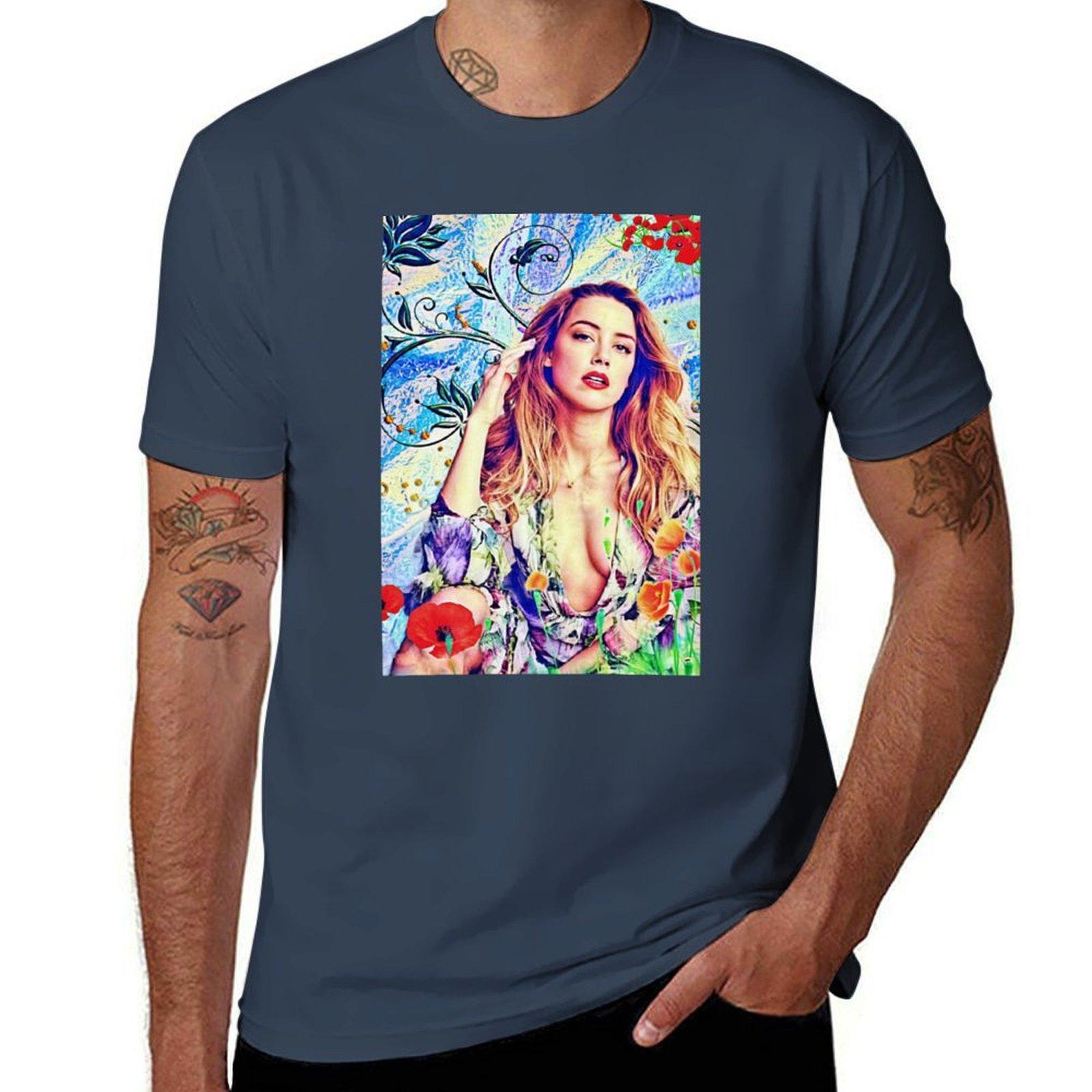 Amber Heard TShirt Casual Loose Fit Short Sleeve TShirt S