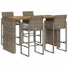 VidaXL Ensemble de bar de jardin 5 pcs sans coussins gris poly rotin 3328893