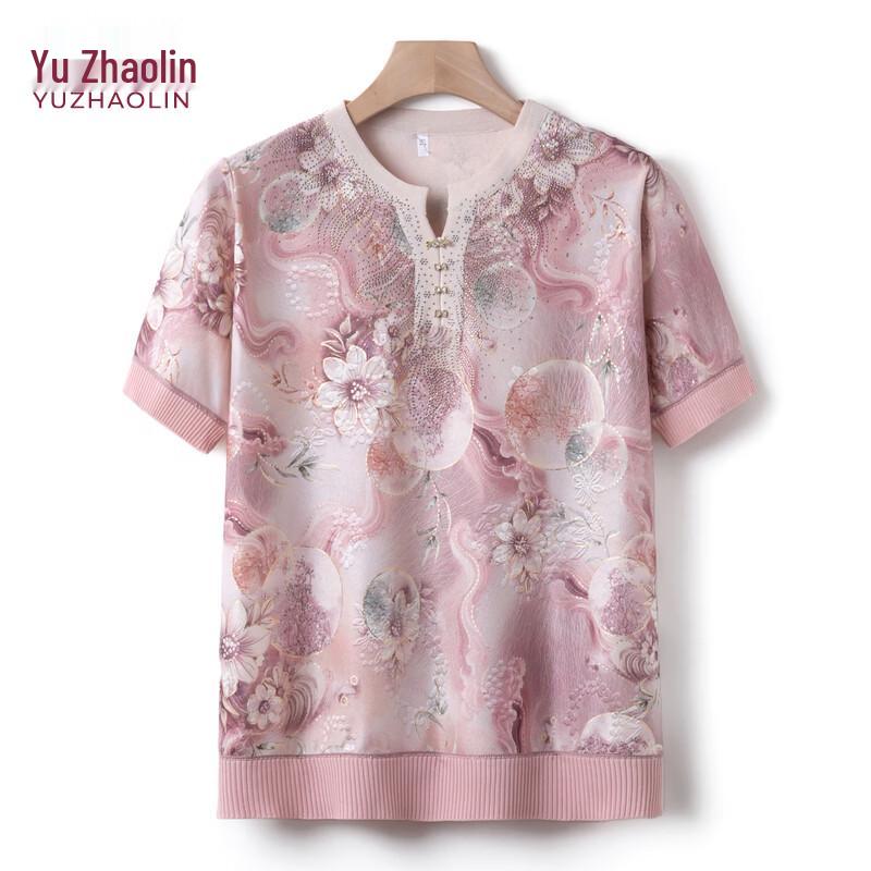 YUZHAOLIN Women s Summer Round Neck Short Sleeve Knit Top XL