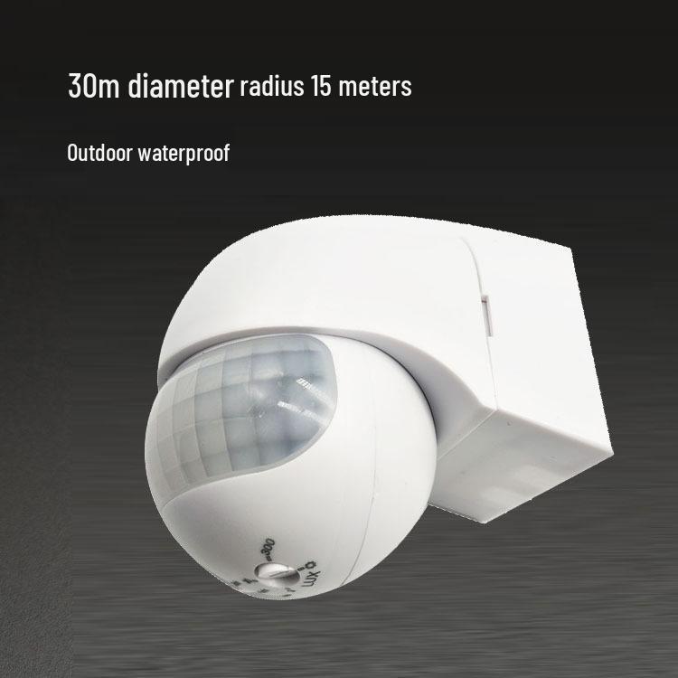 Настенный наружный ИК-датчик-выключатель с углом обнаружения 180° (30м)