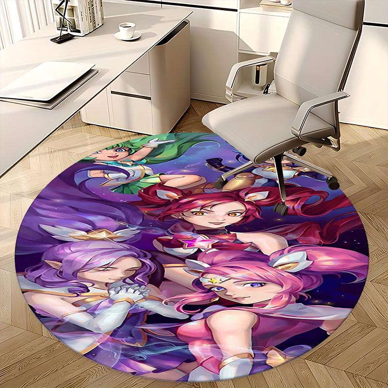 Fantasy Heroes,Anime Characters Chair Mat Round Rug Office Carpet, Non Slip, Suitable for Living Rooms, Bedrooms Decor 1205544a