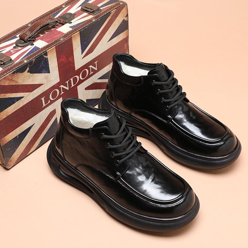 Autumn Leather Business Board Shoes Men's Cowhide Fashion Korean Version Air Cushion Sole Light Casual Leather Shoes Trendy Men's Shoes